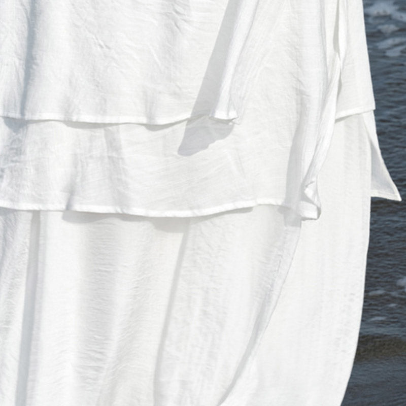 Buddha Stones 2 pezzi bianco Tai Chi Meditazione Yoga Zen Cotone Lino Abbigliamento Top Pantaloni Set da donna - image 8