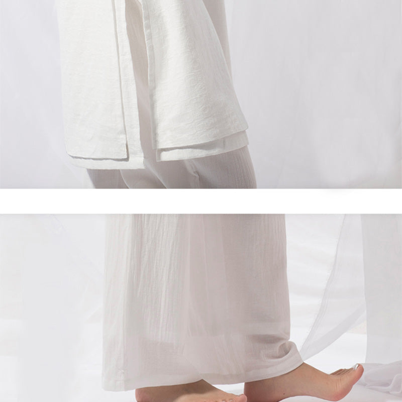 Buddha Stones 2 pezzi Tai Chi Meditazione Yoga Cotone Abbigliamento Top Pantaloni Set da donna - image 8