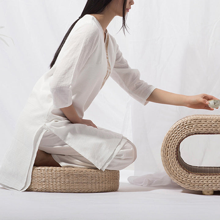 Buddha Stones 2 pezzi Tai Chi Meditazione Yoga Cotone Abbigliamento Top Pantaloni Set da donna - image 11