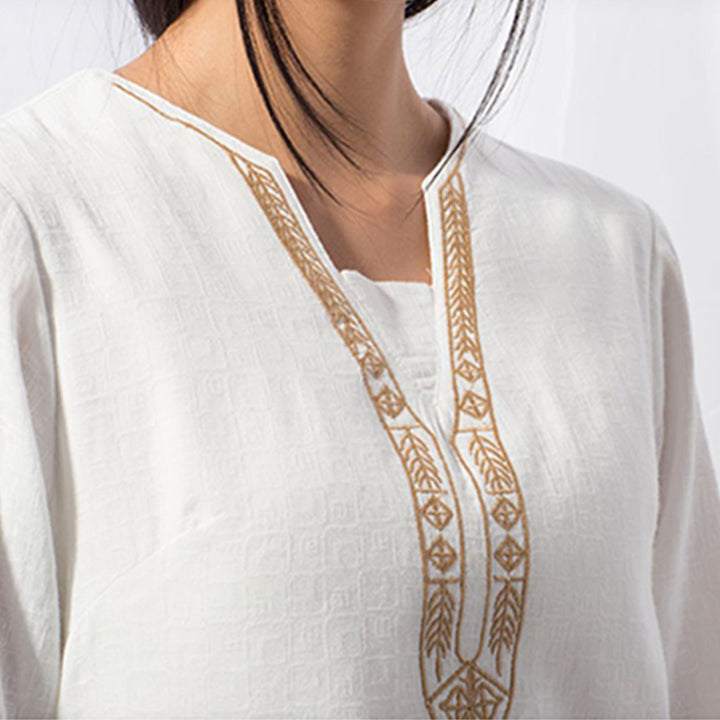 Buddha Stones 2 pezzi Tai Chi Meditazione Yoga Cotone Abbigliamento Top Pantaloni Set da donna - image 5