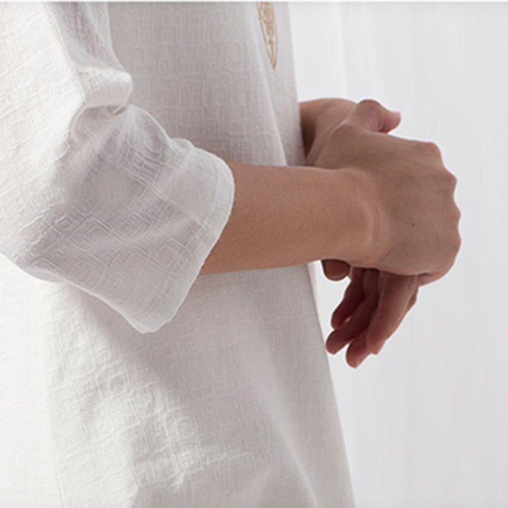 Buddha Stones 2 pezzi Tai Chi Meditazione Yoga Cotone Abbigliamento Top Pantaloni Set da donna - image 7