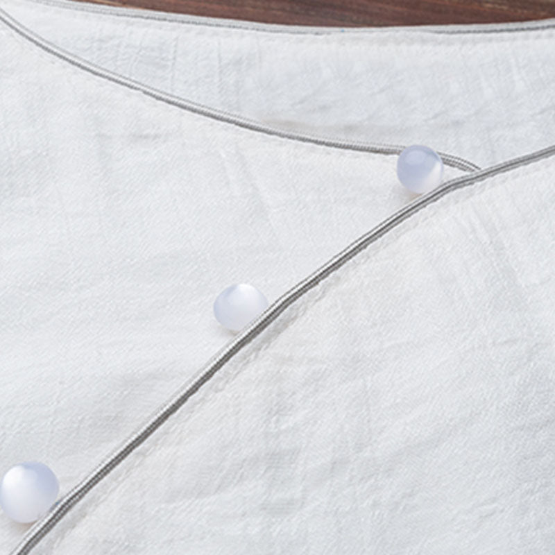 Set da donna con 2 pezzi Buddha Stones , design semplice, pantaloni bianchi, abbigliamento per meditazione, yoga, zen e tai chi - image 10