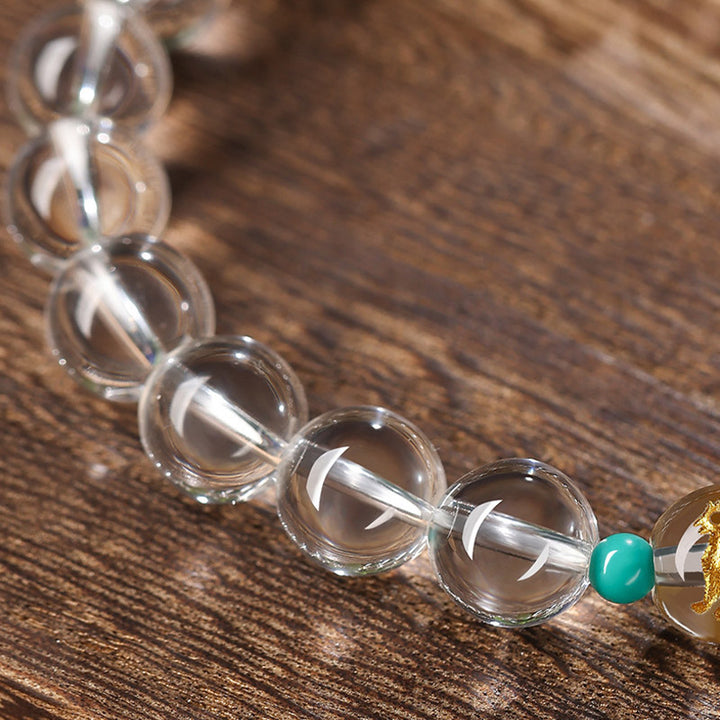 Buddha Stones 925 Sterling Silver Zodiaco cinese Buddha natale Gruppi di buon auspicio Cristallo bianco Braccialetto di guarigione in giada di Hetian - image 8