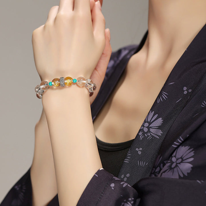 Buddha Stones 925 Sterling Silver Zodiaco cinese Buddha natale Gruppi di buon auspicio Cristallo bianco Braccialetto di guarigione in giada di Hetian - image 11