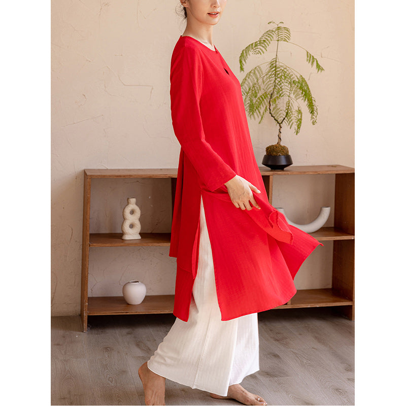 Buddha Stones 2 pezzi Design semplice Tai Chi Meditazione Yoga Abbigliamento Top Pantaloni Set da donna - image 15
