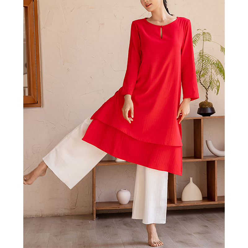 Buddha Stones 2 pezzi Design semplice Tai Chi Meditazione Yoga Abbigliamento Top Pantaloni Set da donna - image 14