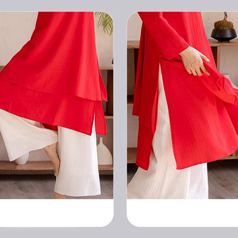 Buddha Stones 2 pezzi Design semplice Tai Chi Meditazione Yoga Abbigliamento Top Pantaloni Set da donna - image 20