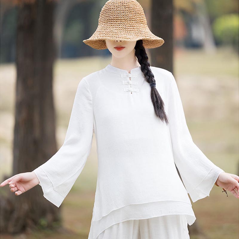 Buddha Stones 2 pezzi design semplice top pantaloni meditazione yoga zen tai chi cotone lino abbigliamento donna set - image 20