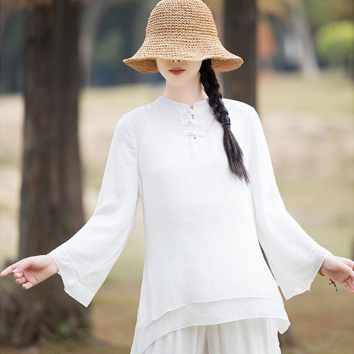 Buddha Stones 2 pezzi design semplice top pantaloni meditazione yoga zen tai chi cotone lino abbigliamento donna set - image 20
