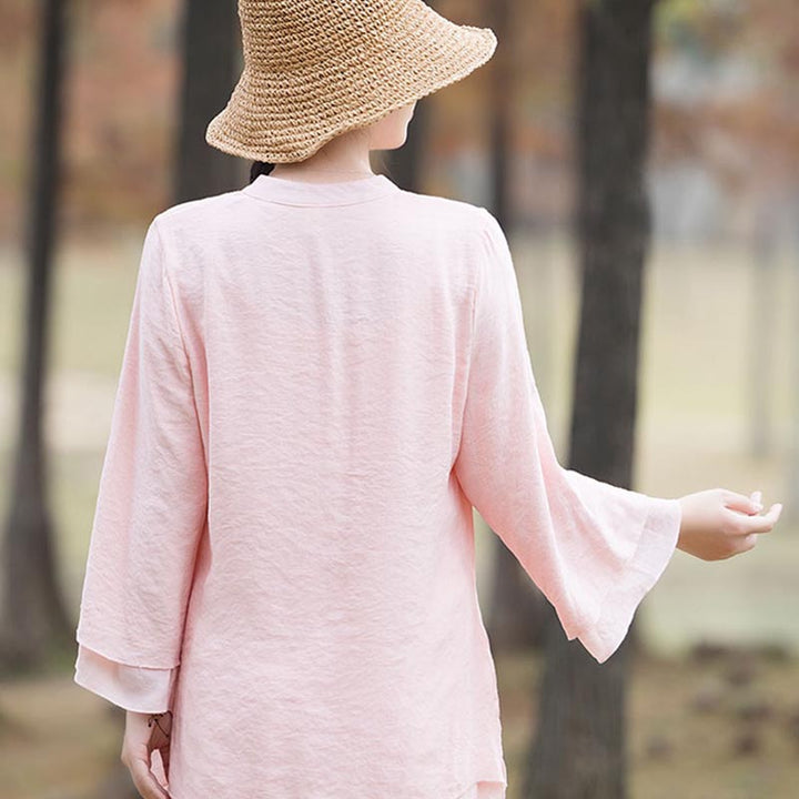 Buddha Stones 2 pezzi design semplice top pantaloni meditazione yoga zen tai chi cotone lino abbigliamento donna set - image 4