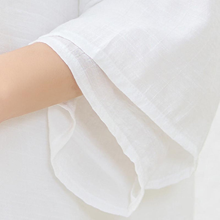 Buddha Stones 2 pezzi semplice cinese rana pulsante design top pantaloni meditazione yoga zen tai chi cotone abbigliamento donna set - image 14