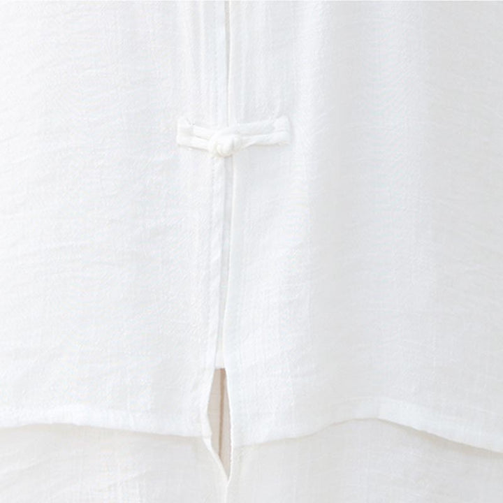 Buddha Stones 2 pezzi semplice cinese rana pulsante design top pantaloni meditazione yoga zen tai chi cotone abbigliamento donna set - image 12