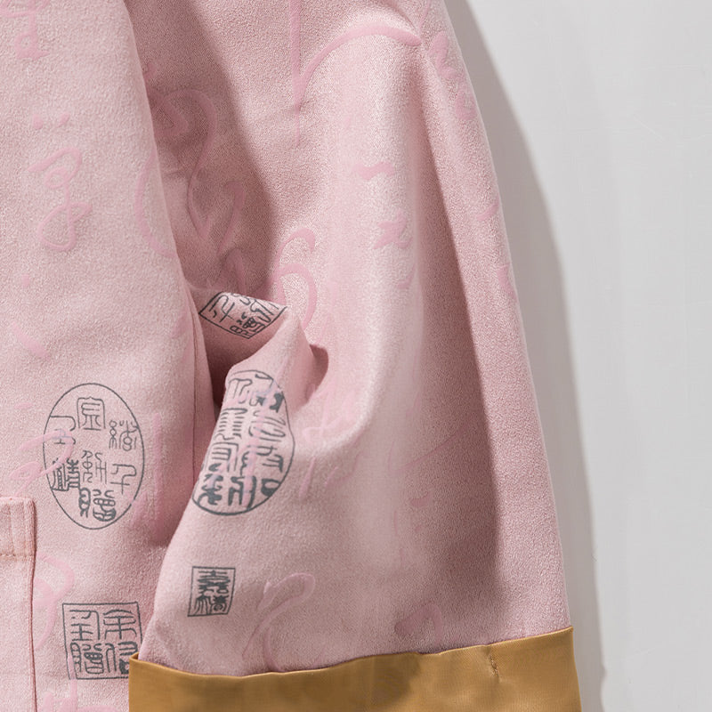 Buddha Stones Cinese Calligrafia Abbigliamento Giacca Cappotto Tang Suit Uomo Abbigliamento - image 13