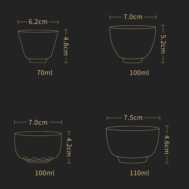 Tazza da tè in ceramica con gru di buon auspicio , Buddha Stones, tazza da tè Kung Fu
