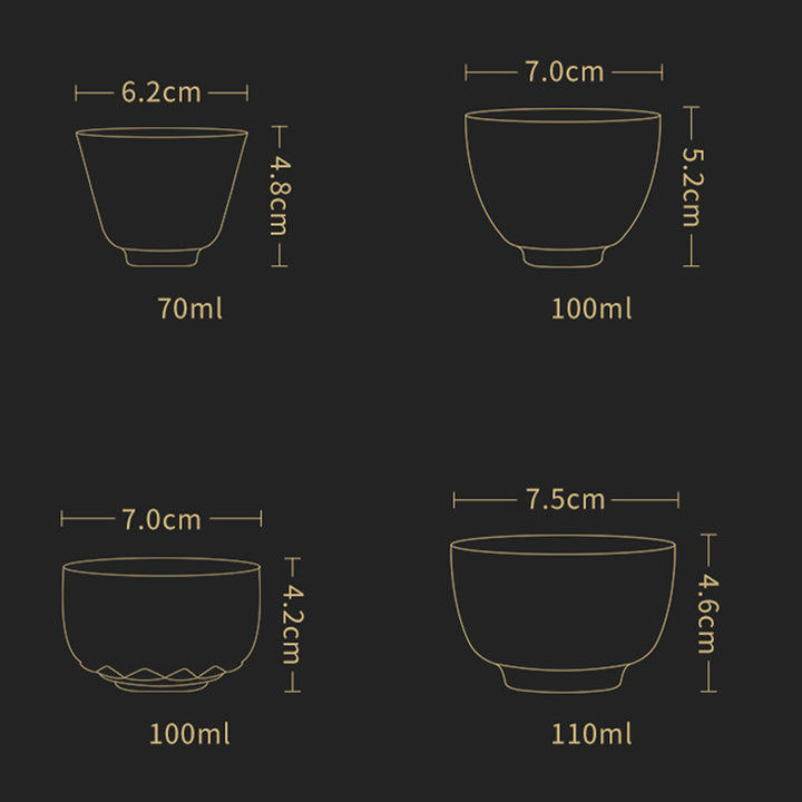 Tazza da tè in ceramica con gru di buon auspicio , Buddha Stones, tazza da tè Kung Fu