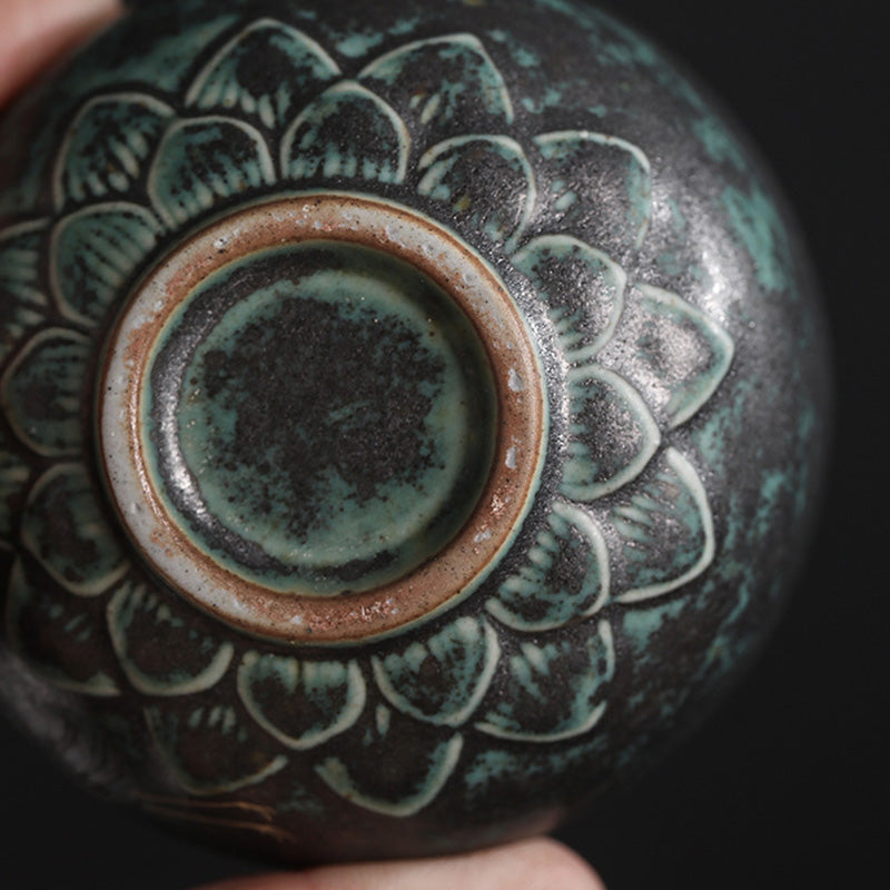 Tazza da tè in ceramica con gru di buon auspicio , Buddha Stones, tazza da tè Kung Fu