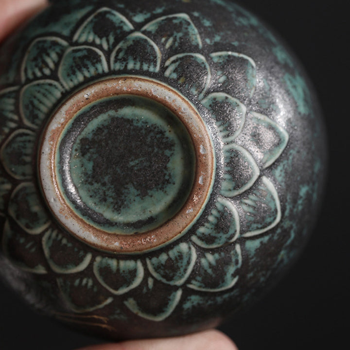 Tazza da tè in ceramica con gru di buon auspicio , Buddha Stones, tazza da tè Kung Fu