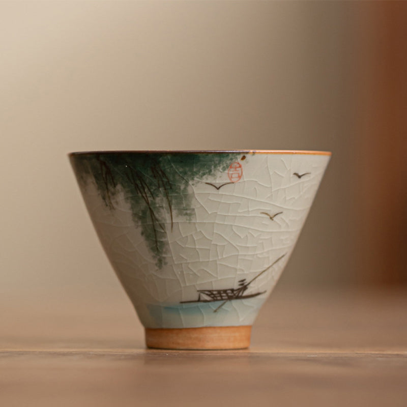 Buddha Stones Cachi Barca Koi Pesce Loto Tazza da tè in ceramica Kung Fu Tazza da tè 50ml