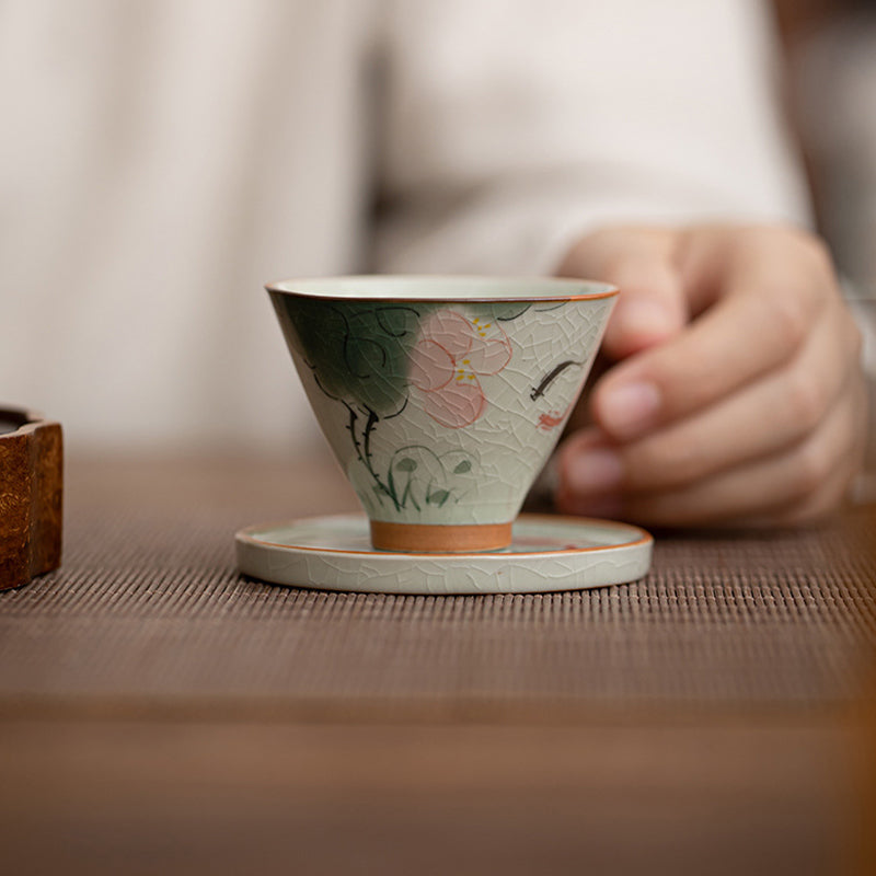 Buddha Stones Cachi Barca Koi Pesce Loto Tazza da tè in ceramica Kung Fu Tazza da tè 50ml