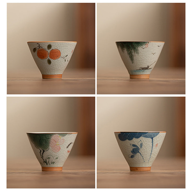 Buddha Stones Cachi Barca Koi Pesce Loto Tazza da tè in ceramica Kung Fu Tazza da tè 50ml