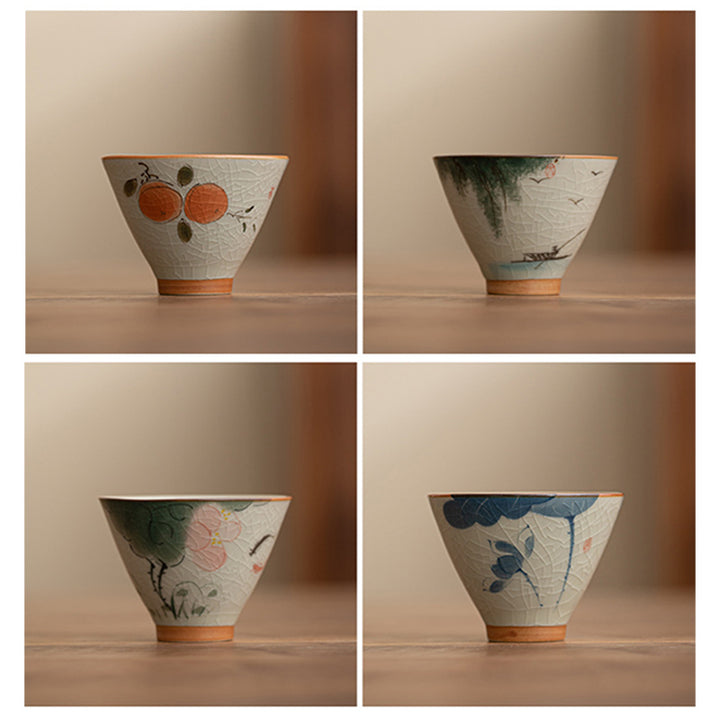 Buddha Stones Cachi Barca Koi Pesce Loto Tazza da tè in ceramica Kung Fu Tazza da tè 50ml