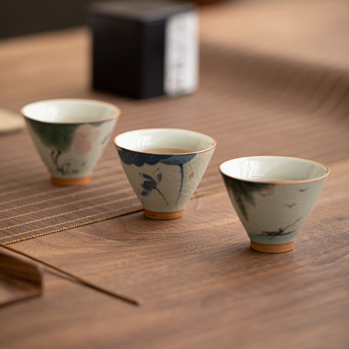 Buddha Stones Cachi Barca Koi Pesce Loto Tazza da tè in ceramica Kung Fu Tazza da tè 50ml