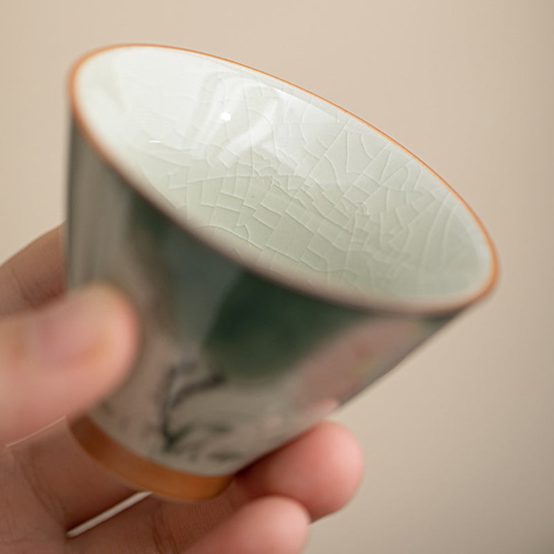 Buddha Stones Cachi Barca Koi Pesce Loto Tazza da tè in ceramica Kung Fu Tazza da tè 50ml