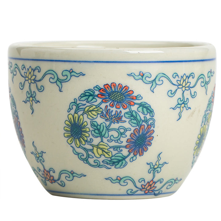 Buddha Stones Koi Fish Arowana Peonia Girasole Tazza da tè in ceramica Tazza da tè Kung Fu 60ml