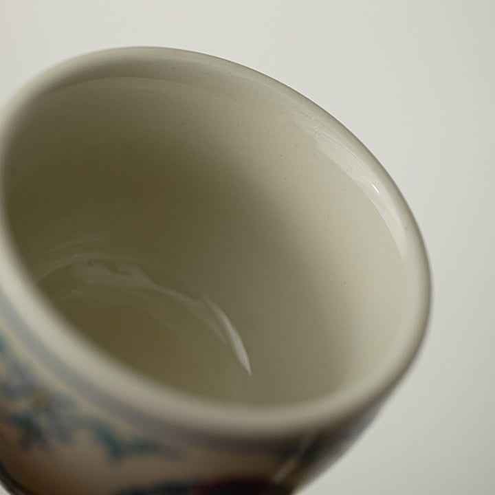 Buddha Stones Koi Fish Arowana Peonia Girasole Tazza da tè in ceramica Tazza da tè Kung Fu 60ml