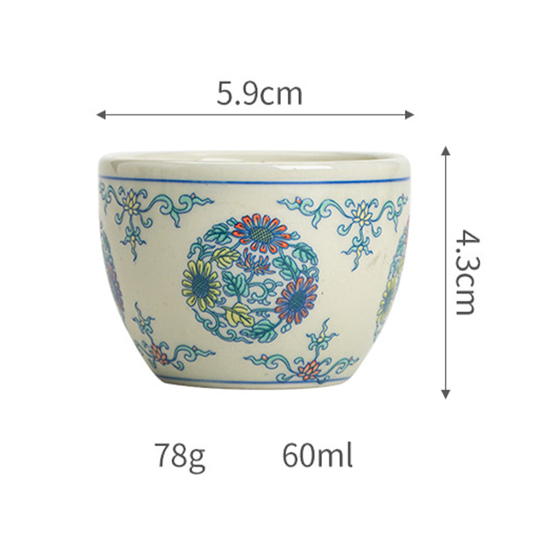 Buddha Stones Koi Fish Arowana Peonia Girasole Tazza da tè in ceramica Tazza da tè Kung Fu 60ml