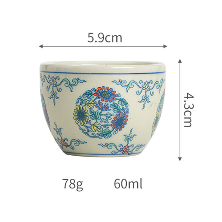 Buddha Stones Koi Fish Arowana Peonia Girasole Tazza da tè in ceramica Tazza da tè Kung Fu 60ml