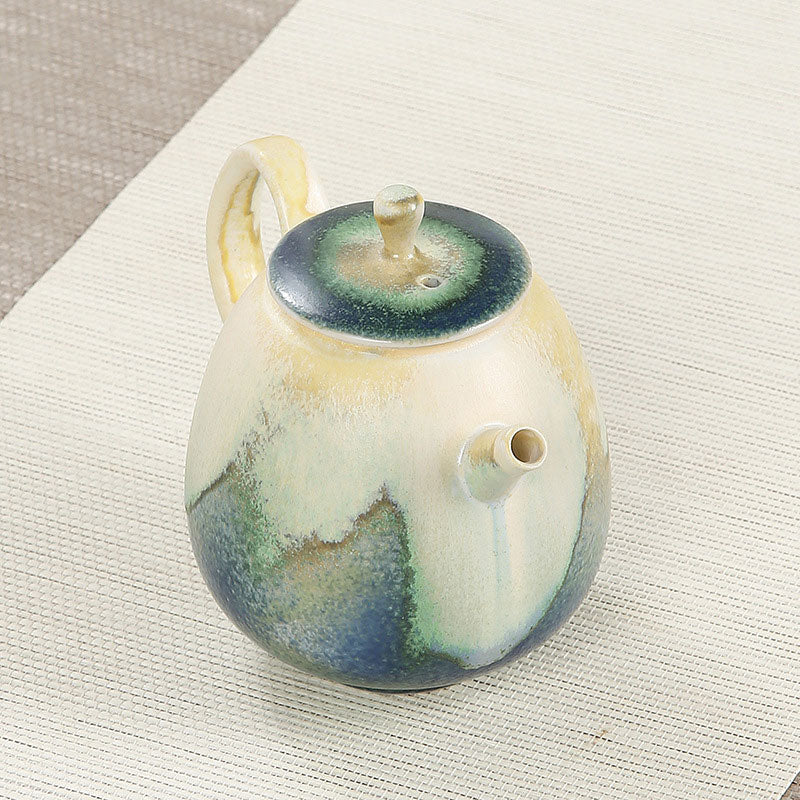 Buddha Stones Verde Beige Cinese Gongfu Tè Ceramica Kung Fu Teiera 230ml - image 1