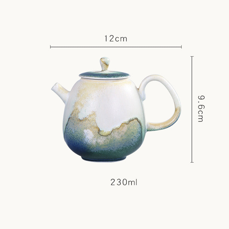 Buddha Stones Verde Beige Cinese Gongfu Tè Ceramica Kung Fu Teiera 230ml - image 6