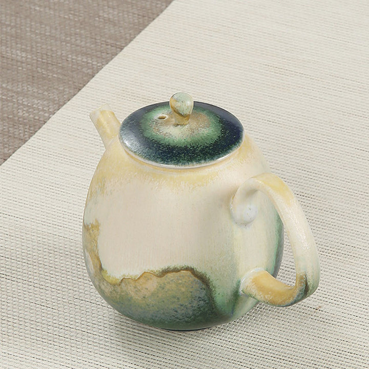 Buddha Stones Verde Beige Cinese Gongfu Tè Ceramica Kung Fu Teiera 230ml - image 2