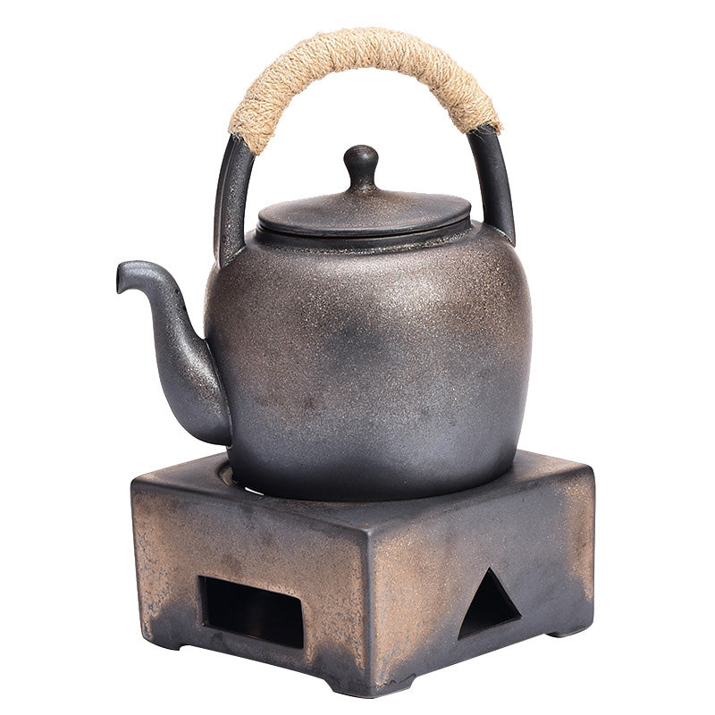 Buddha Stones Retro Brown Chinese Gongfu Tea Teiera in ceramica Kung Fu 700ml con base