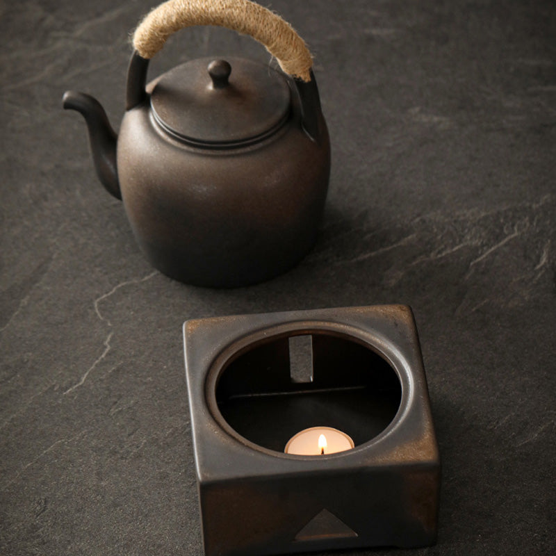 Buddha Stones Retro Brown Chinese Gongfu Tea Teiera in ceramica Kung Fu 700ml con base