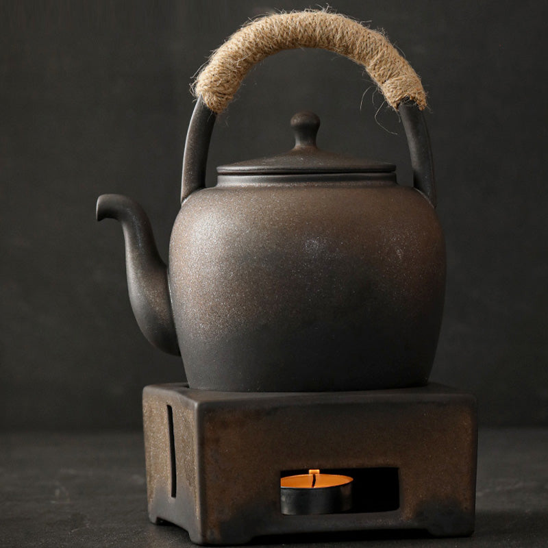 Buddha Stones Retro Brown Chinese Gongfu Tea Teiera in ceramica Kung Fu 700ml con base
