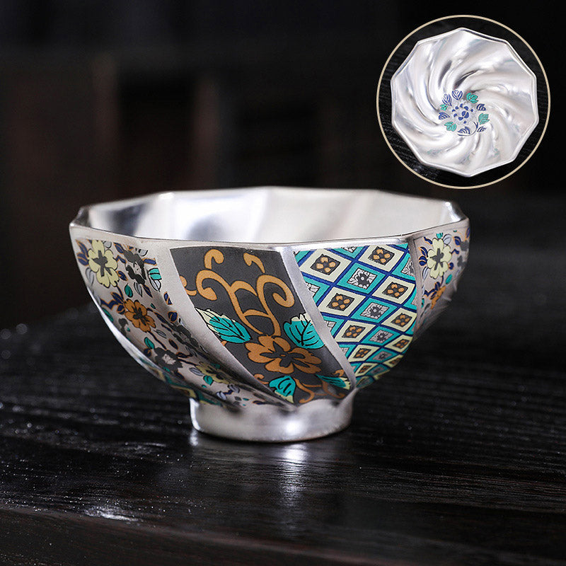 Buddha Stones Fiori di crisantemo Tazza da tè in ceramica Tazza da tè Kung Fu
