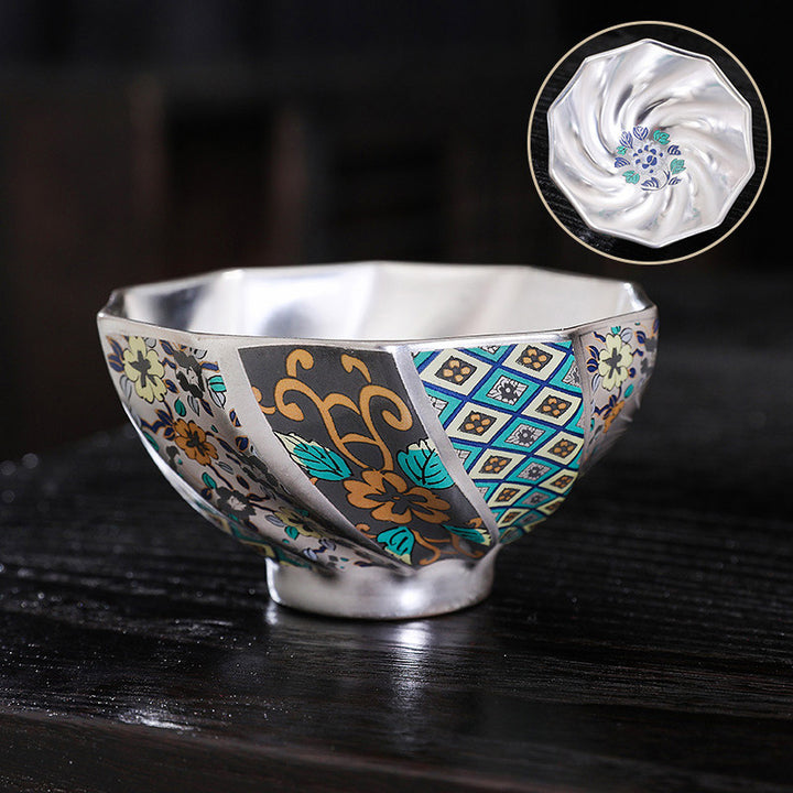 Buddha Stones Fiori di crisantemo Tazza da tè in ceramica Tazza da tè Kung Fu