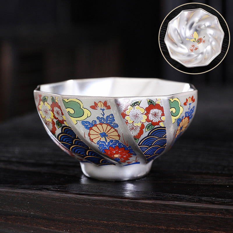 Buddha Stones Fiori di crisantemo Tazza da tè in ceramica Tazza da tè Kung Fu