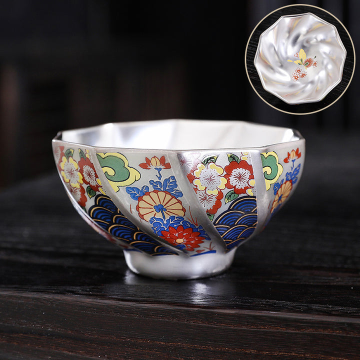 Buddha Stones Fiori di crisantemo Tazza da tè in ceramica Tazza da tè Kung Fu