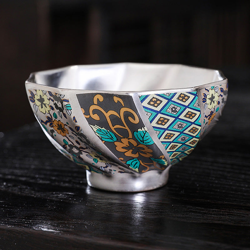Buddha Stones Fiori di crisantemo Tazza da tè in ceramica Tazza da tè Kung Fu