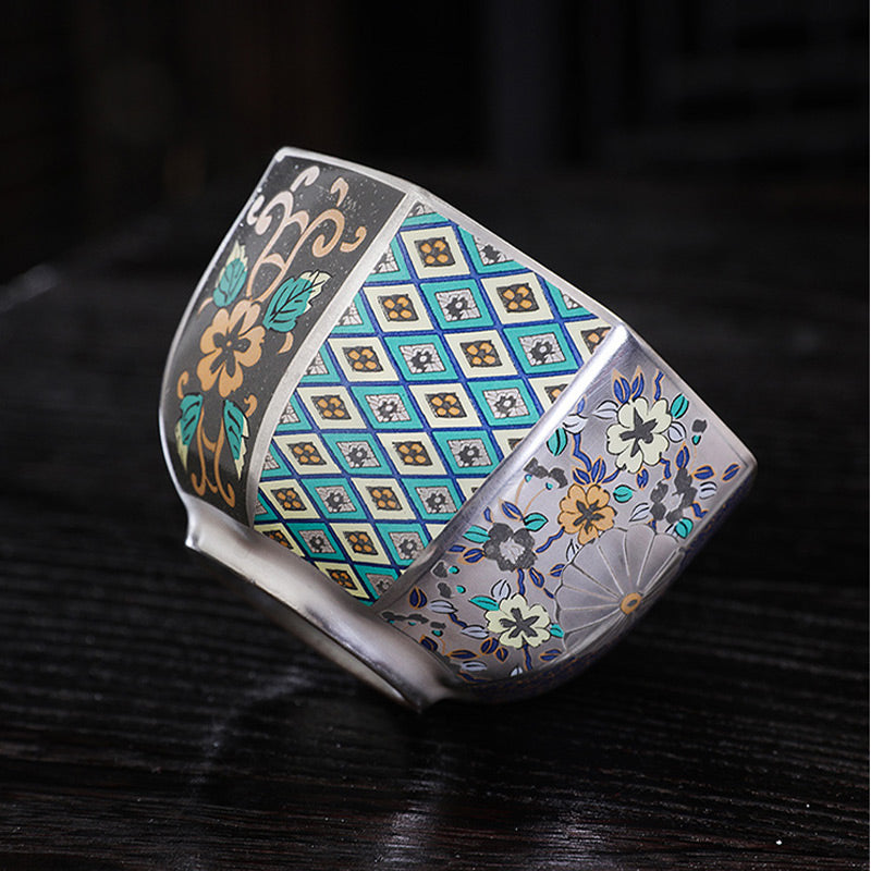 Buddha Stones Fiori di crisantemo Tazza da tè in ceramica Tazza da tè Kung Fu