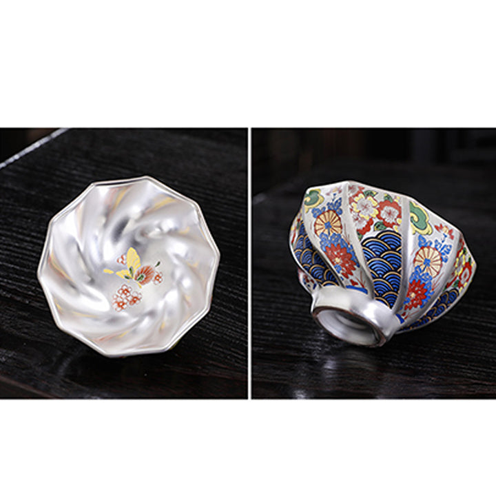 Buddha Stones Fiori di crisantemo Tazza da tè in ceramica Tazza da tè Kung Fu