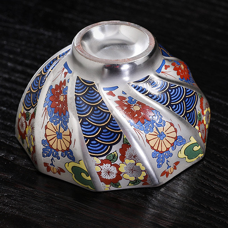 Buddha Stones Fiori di crisantemo Tazza da tè in ceramica Tazza da tè Kung Fu