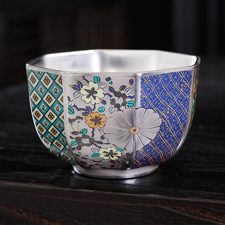 Buddha Stones Fiori di crisantemo Tazza da tè in ceramica Tazza da tè Kung Fu