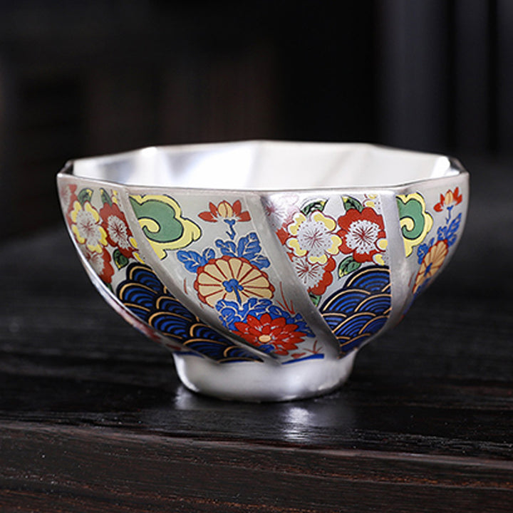 Buddha Stones Fiori di crisantemo Tazza da tè in ceramica Tazza da tè Kung Fu