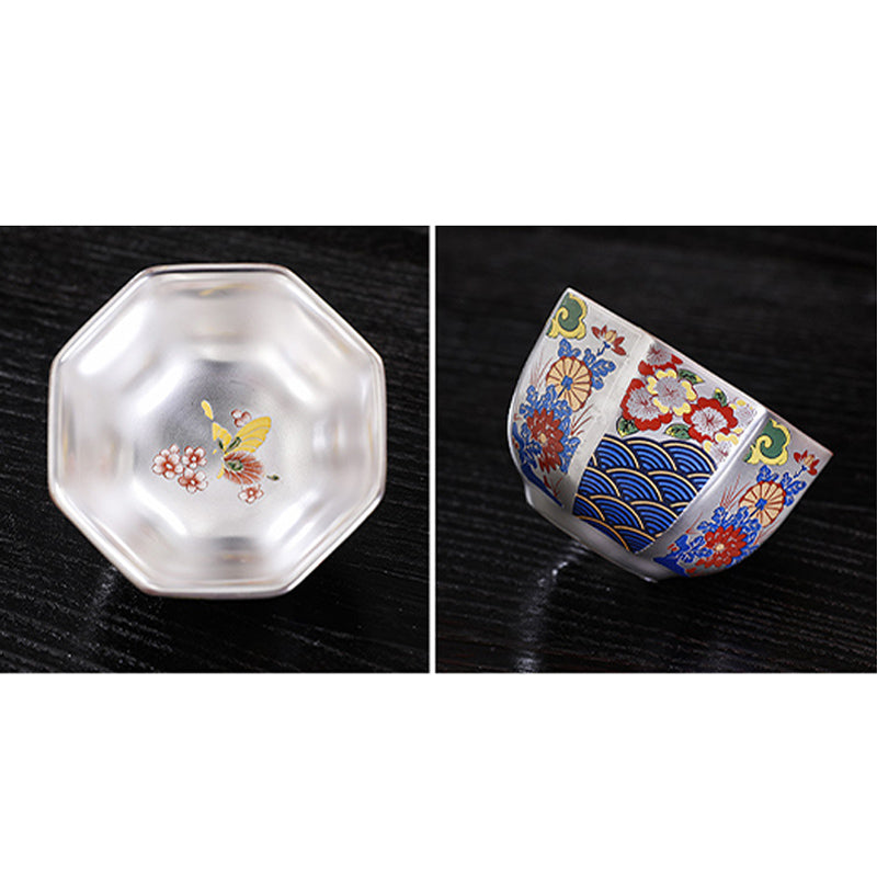 Buddha Stones Fiori di crisantemo Tazza da tè in ceramica Tazza da tè Kung Fu