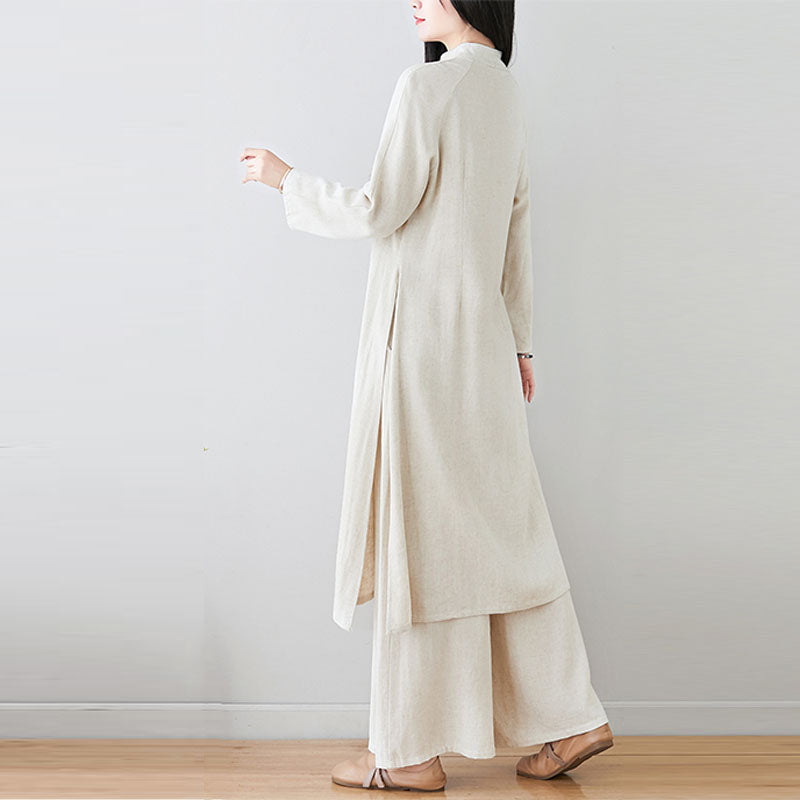 Completo da donna con 2 pezzi di abbigliamento Zen Tai Chi e pantaloni con design a rana cinese e Buddha Stones meditazione (top e pantaloni). - image 20