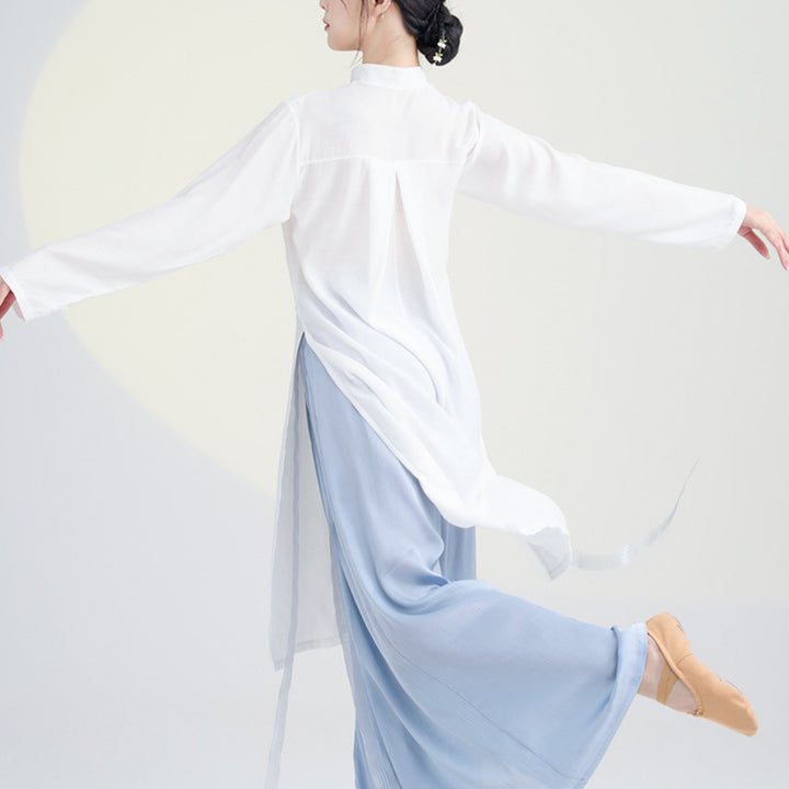 Buddha Stones 2 pezzi abbigliamento da danza classica Zen Tai Chi abbigliamento da meditazione cotone top pantaloni set da donna
